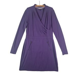 ATHLETA "Suedy Lady" Faux Wrap V Neck Dress Women’s Size XL